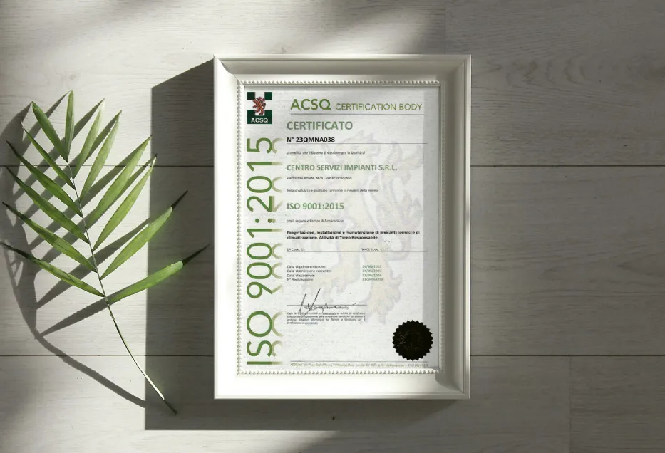 Scarica la certificazione ISO9001