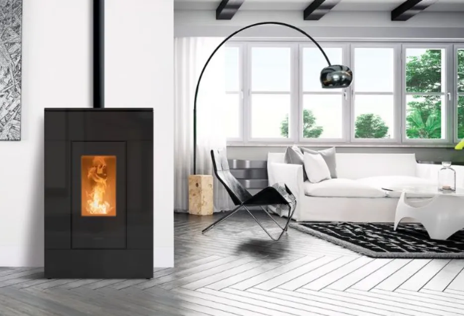 Stufa a pellet SlimQuadro Lumia Cristallo di Thermorossi